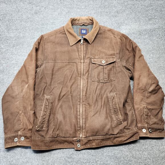 GAP Other - Vintage GAP Mens Large Brown Corduroy Barn Coat Chore Jacket Y2K Quilted Liner